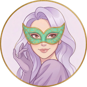 Aleatory persona, Ali Tory, giving a shy wave.